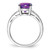 Sterling Silver Rhodium-Plated 0.11ct Diamond & Amethyst Ring, 2 mm - View 2
