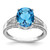 Sterling Silver Rhodium-Plated 0.11ct Diamond & Blue Topaz Ring, 2 mm