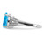 Sterling Silver Rhodium-Plated 0.11ct Diamond & Blue Topaz Ring, 2 mm - View 4