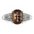 Sterling Silver Rhodium-Plated 0.11ct Diamond & Smoky Quartz Ring, 2 mm - View 5