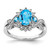 Sterling Silver Rhodium-Plated 0.15ct Diamond & Blue Topaz Ring, 2 mm