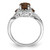 Sterling Silver Rhodium-Plated 0.15ct Diamond & Smoky Quartz Ring, 2 mm - QR3045SQ - View 2