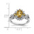 Sterling Silver Rhodium-Plated 0.15ct Diamond & Whiskey Quartz Ring, 2 mm - View 3