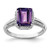Sterling Silver Rhodium-Plated Amethyst & 0.15ct Diamond Ring, 2 mm