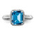 Sterling Silver Rhodium-Plated Blue Topaz & 0.15ct Diamond. Ring, 2 mm - View 5