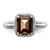 Sterling Silver Rhodium-Plated 0.15ct Diamond & Smoky Quartz Ring, 2 mm - QR3052SQ - View 5