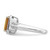 Sterling Silver Rhodium-Plated 0.15ct Diamond & Whiskey Quartz Ring, 3 mm - View 4