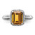 Sterling Silver Rhodium-Plated 0.15ct Diamond & Whiskey Quartz Ring, 3 mm - View 5