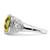 Sterling Silver Rhodium-Plated 0.106ct Diamond & Checker-Cut Lemon Quartz Ring, 2 mm - View 3