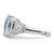 Sterling Silver Rhodium-Plated 0.106ct Diamond & Checker-Cut Sky Blue Topaz Ring, 2 mm - View 3