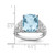 Sterling Silver Rhodium-Plated 0.106ct Diamond & Checker-Cut Sky Blue Topaz Ring, 2 mm - View 5