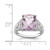 Sterling Silver Rhodium-Plated 0.106ct Diamond & Checker-Cut Pink Quartz Ring, 2 mm - View 6