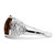 Sterling Silver Rhodium-Plated 0.106ct Diamond & Checker-Cut Smoky Quartz Ring, 2 mm - View 3