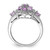 Sterling Silver Rhodium-Plated 0.05ct Diamond & Pink Quartz Ring, 2 mm - View 2