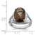 Sterling Silver Rhodium-Plated Smoky Quartz Ring, 3 mm - View 3