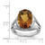 Sterling Silver Rhodium-Plated Whiskey Quartz Ring, 3 mm - View 3