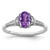 Sterling Silver Rhodium-Plated 0.098ct Diamond & Amethyst Ring, 2 mm
