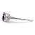 Sterling Silver Rhodium-Plated 0.098ct Diamond & Amethyst Ring, 2 mm - View 4