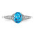 Sterling Silver Rhodium-Plated Blue Topaz & 0.098ct Diamond. Ring, 2 mm - View 5