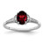 Sterling Silver Rhodium-Plated 0.1ct Diamond & Garnet Ring, 2 mm