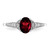 Sterling Silver Rhodium-Plated 0.1ct Diamond & Garnet Ring, 2 mm - View 5