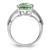 Sterling Silver Rhodium-Plated Checker-Cut Green Quartz Ring, 2 mm - View 2