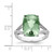 Sterling Silver Rhodium-Plated Checker-Cut Green Quartz Ring, 2 mm - View 3