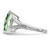 Sterling Silver Rhodium-Plated Checker-Cut Green Quartz Ring, 2 mm - View 4