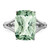 Sterling Silver Rhodium-Plated Checker-Cut Green Quartz Ring, 2 mm - View 5