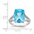 Sterling Silver Rhodium-Plated Checker-Cut Blue Topaz Ring, 2 mm - View 3