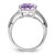 Sterling Silver Rhodium-Plated Checker-Cut Pink Quartz Ring, 2 mm - View 2