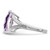 Sterling Silver Rhodium-Plated Checker-Cut Pink Quartz Ring, 2 mm - View 3