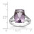 Sterling Silver Rhodium-Plated Checker-Cut Pink Quartz Ring, 2 mm - View 4