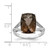 Sterling Silver Rhodium-Plated Checker-Cut Smoky Quartz Ring, 2 mm - QR3195SQ - View 3