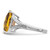 Sterling Silver Rhodium-Plated Checker-Cut Whiskey Quartz Ring, 2 mm - QR3195WQ - View 3