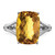 Sterling Silver Rhodium-Plated Checker-Cut Whiskey Quartz Ring, 2 mm - QR3195WQ - View 5