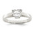Sterling Silver Solitaire Heart Cubic Zirconia Ring, 2 mm