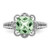 Sterling Silver Rhodium-Plated Checker-Cut Green Quartz & 0.04ct Diamond. Ring, 2 mm - View 5
