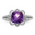 Sterling Silver Rhodium-Plated Checker-Cut Amethyst & 0.04ct Diamond Ring, 2 mm - View 5