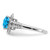 Sterling Silver Rhodium-Plated Checker-Cut Blue Topaz & 0.04ct Diamond. Ring, 2 mm - View 3