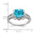 Sterling Silver Rhodium-Plated Checker-Cut Blue Topaz & 0.04ct Diamond. Ring, 2 mm - View 4