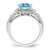 Sterling Silver Rhodium-Plated Checker-Cut Sky Blue Topaz & 0.04ct Diamond. Ring, 2 mm - View 2