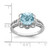 Sterling Silver Rhodium-Plated Checker-Cut Sky Blue Topaz & 0.04ct Diamond. Ring, 2 mm - View 3
