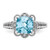 Sterling Silver Rhodium-Plated Checker-Cut Sky Blue Topaz & 0.04ct Diamond. Ring, 2 mm - View 5
