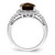 Sterling Silver Rhodium-Plated Checker-Cut Smoky Quartz & 0.04ct Diamond. Ring, 2 mm - View 2