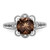 Sterling Silver Rhodium-Plated Checker-Cut Smoky Quartz & 0.04ct Diamond. Ring, 2 mm - View 5
