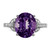 Sterling Silver Rhodium-Plated Amethyst & 0.1ct Diamond Ring, 3 mm - View 4