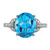 Sterling Silver Rhodium-Plated Swiss Blue Topaz & 0.1ct Diamond. Ring, 2 mm - View 4
