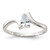 Sterling Silver Pear Shaped Cubic Zirconia Ring, 2 mm