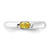 Sterling Silver Yellow Oval Cubic Zirconia Half Bezel Ring, 3.9 mm - View 4